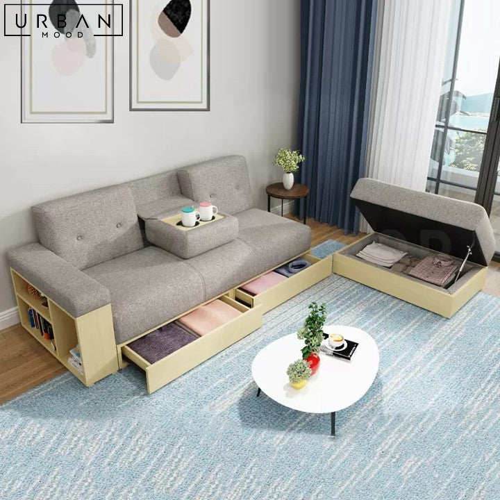 CAYA Japandi Fabric Sofa Bed