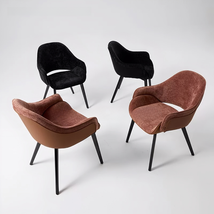 CEDRICK Modern Fabric Dining Armchair - Urban Mood Singapore