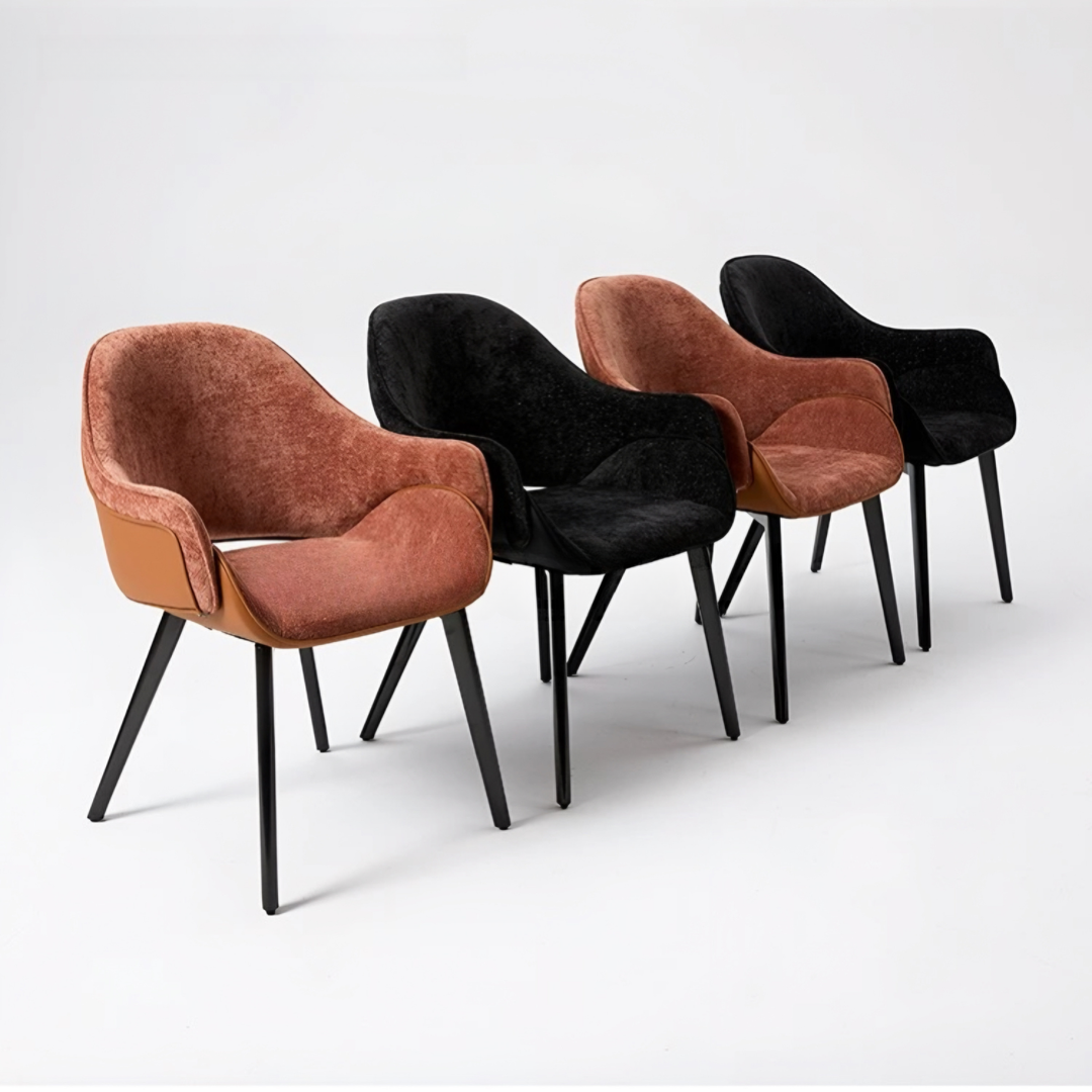 CEDRICK Modern Fabric Dining Armchair - Urban Mood Singapore