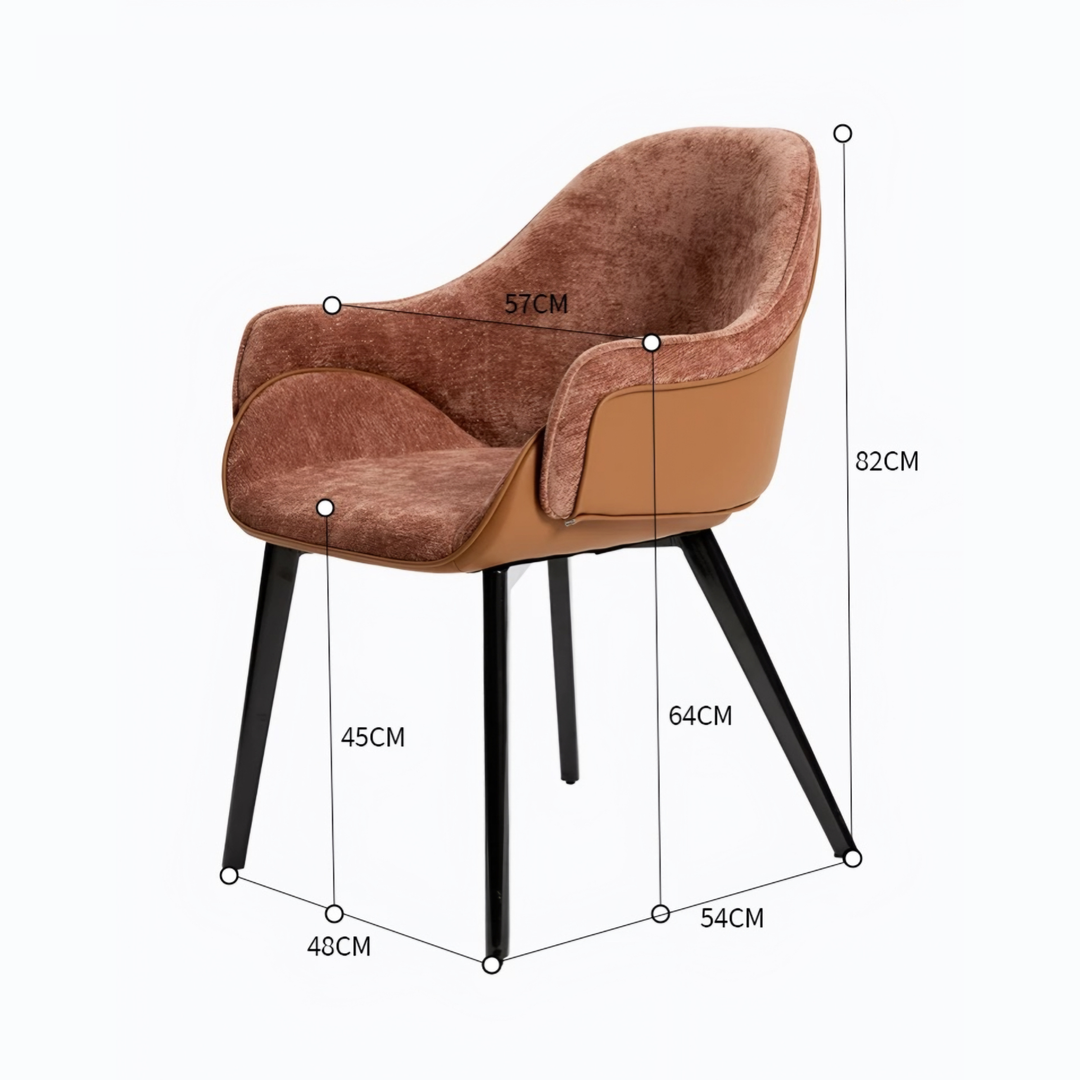 CEDRICK Modern Fabric Dining Armchair - Urban Mood Singapore