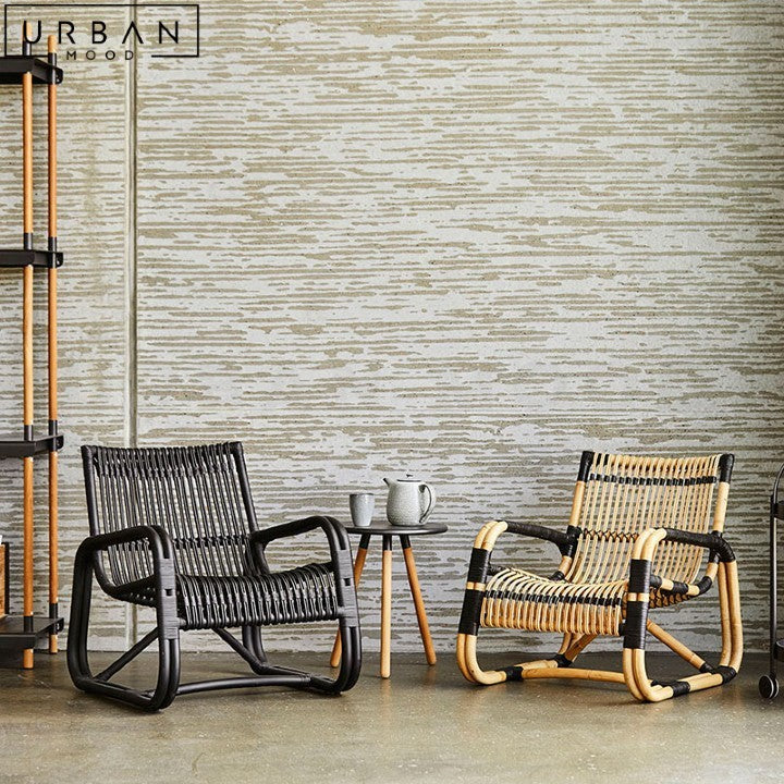 CELIA Rustic Outdoor Rattan Lounge Chair