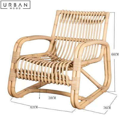 CELIA Rustic Outdoor Rattan Lounge Chair