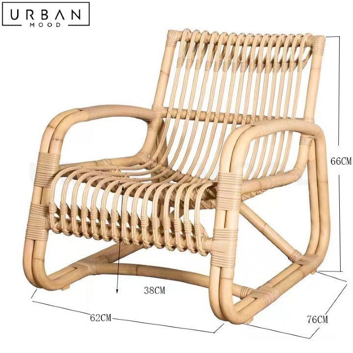 CELIA Rustic Outdoor Rattan Lounge Chair