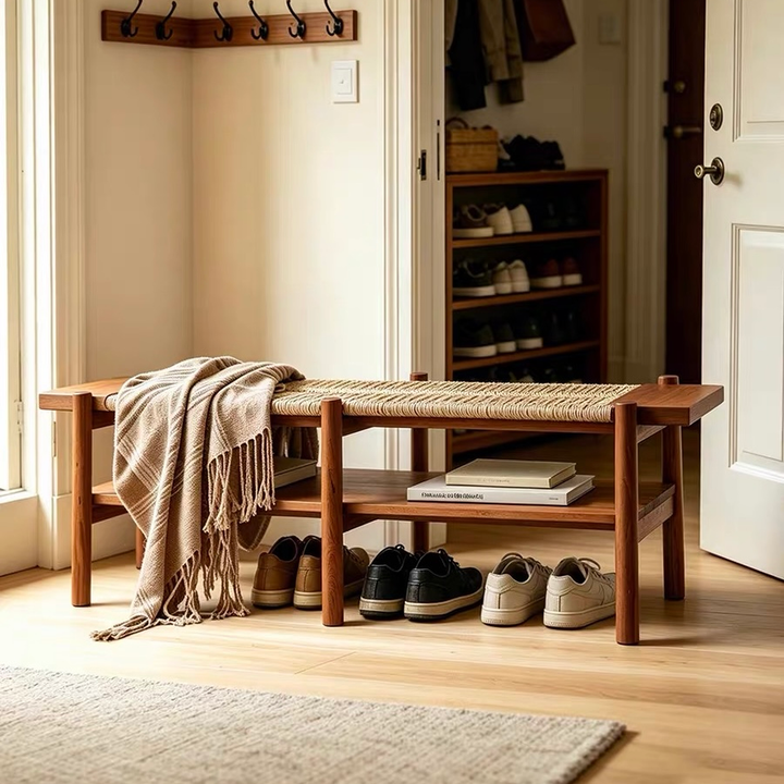 CELON Rustic Rattan Bench - Urban Mood Singapore