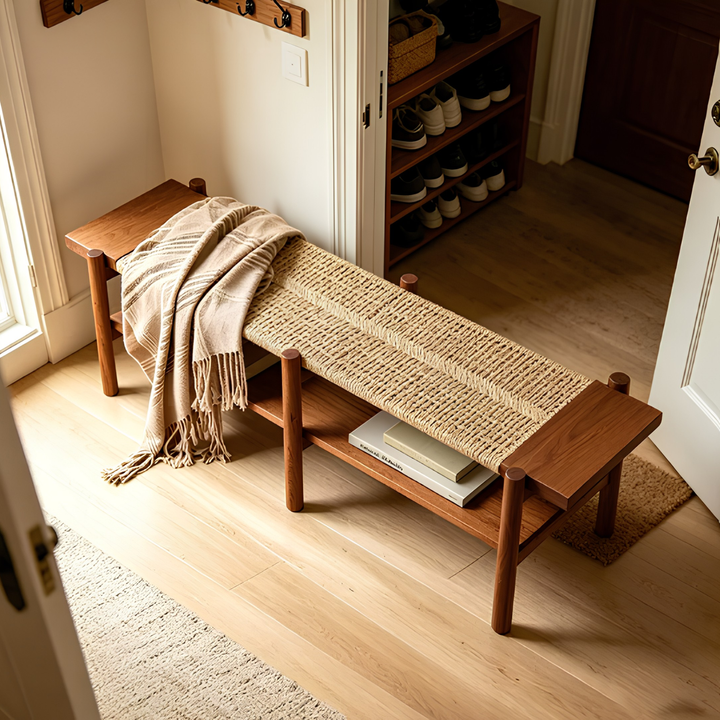 CELON Rustic Rattan Bench - Urban Mood Singapore