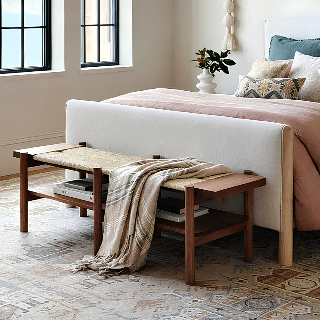 CELON Rustic Rattan Bench - Urban Mood Singapore
