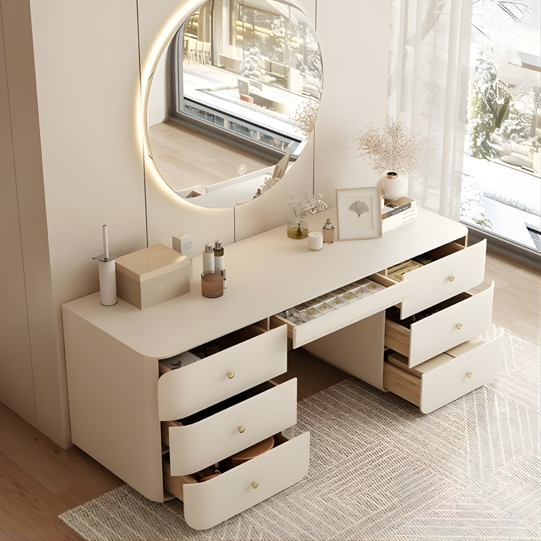 CELVORN Modern Solid Wood Vanity Table - Urban Mood Singapore