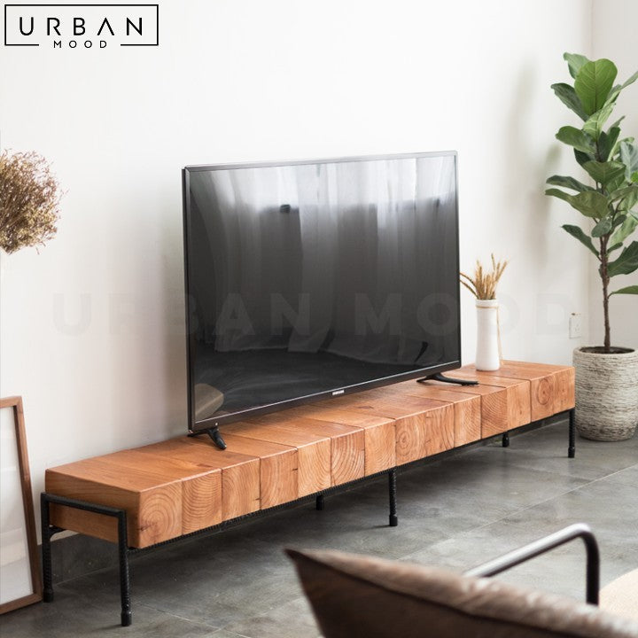 CEZAR Rustic Solid Wood TV Console