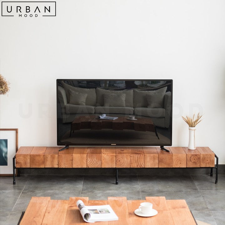 CEZAR Rustic Solid Wood TV Console