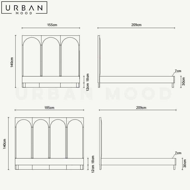 CHAGAS Oriental Solid Wood Bedframe