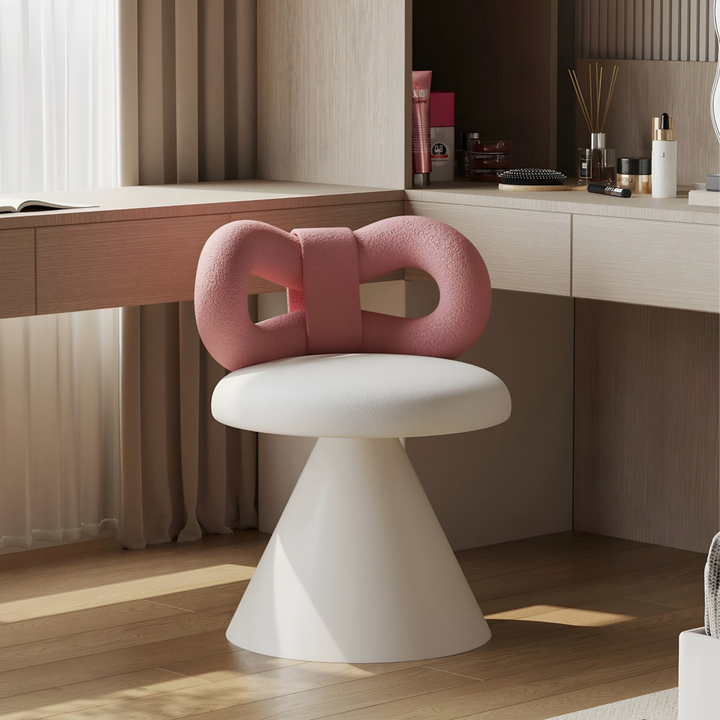 CHANTER Modern Swivel Boucle Vanity Stool - Urban Mood Singapore