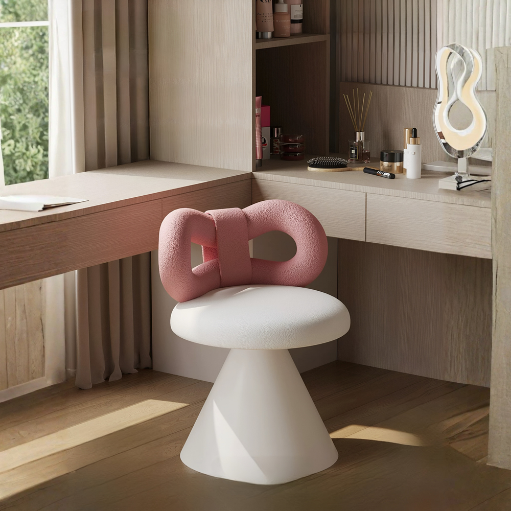 CHANTER Modern Swivel Boucle Vanity Stool - Urban Mood Singapore