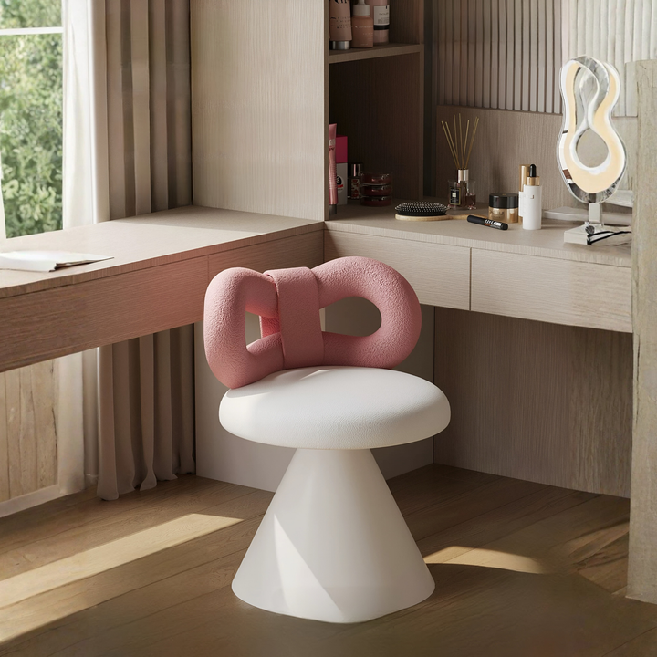 CHANTER Modern Swivel Boucle Vanity Stool - Urban Mood Singapore