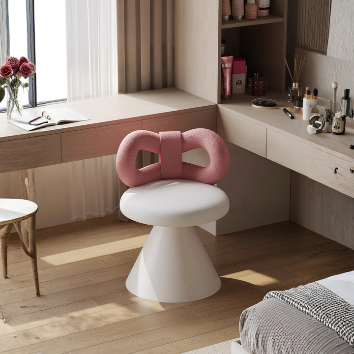 CHANTER Modern Swivel Boucle Vanity Stool - Urban Mood Singapore