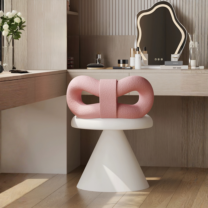 CHANTER Modern Swivel Boucle Vanity Stool - Urban Mood Singapore