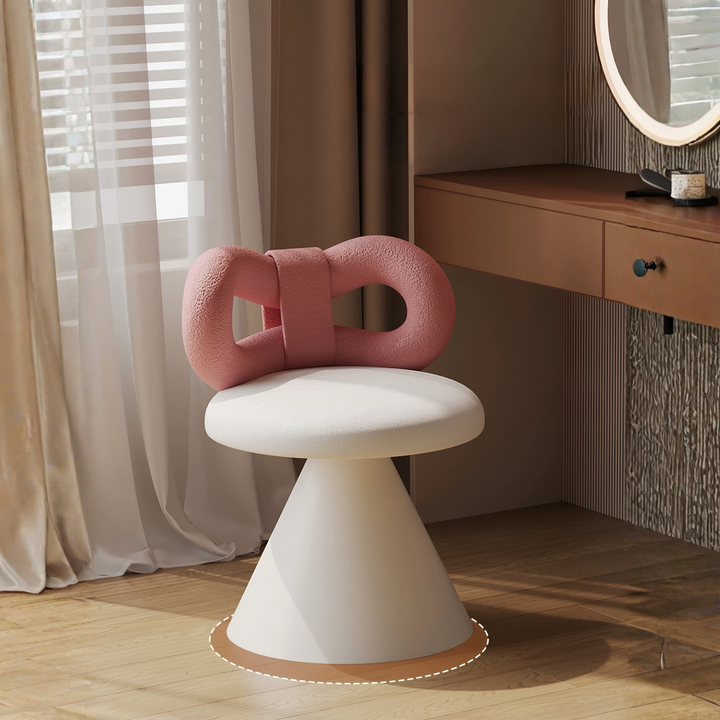 CHANTER Modern Swivel Boucle Vanity Stool - Urban Mood Singapore