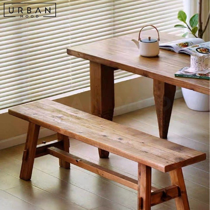 CHAO Rustic Solid Wood Dining Bench