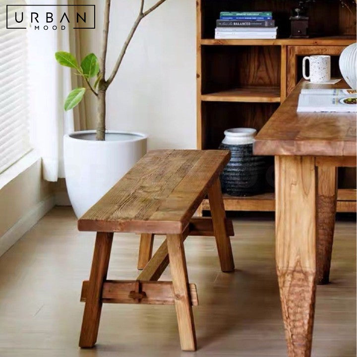 CHAO Rustic Solid Wood Dining Bench