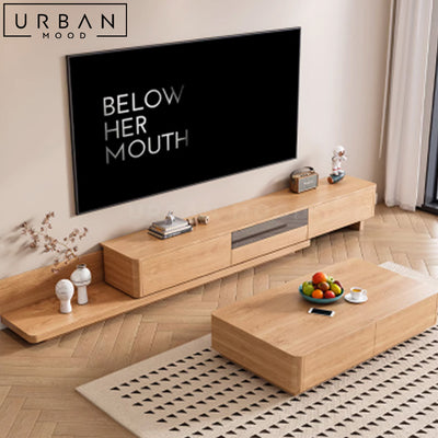 CHARTE Japandi Extendable TV Console & Coffee Table