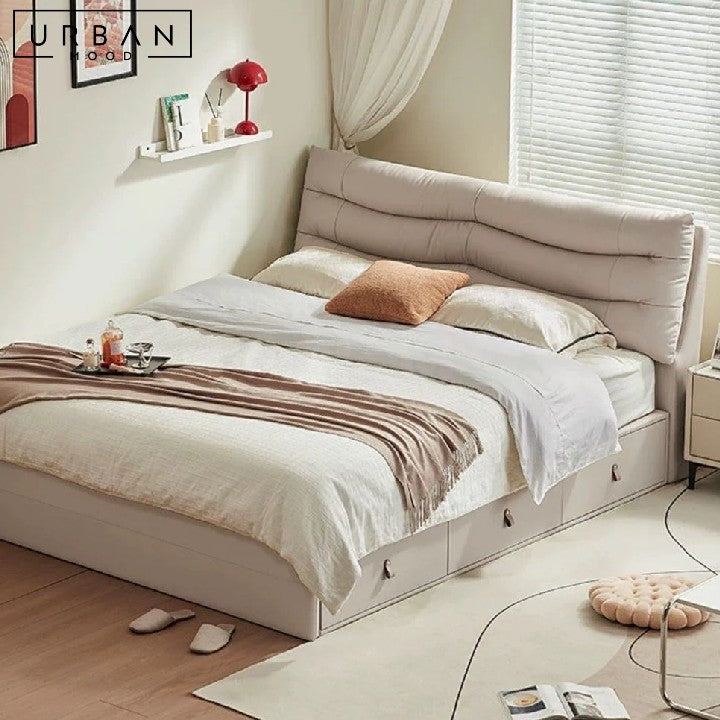 CHEER Modern Leather Storage Bedframe With Drawers