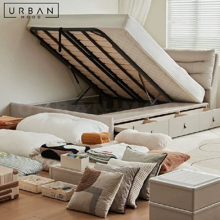 CHEER Modern Leather Storage Bedframe With Drawers