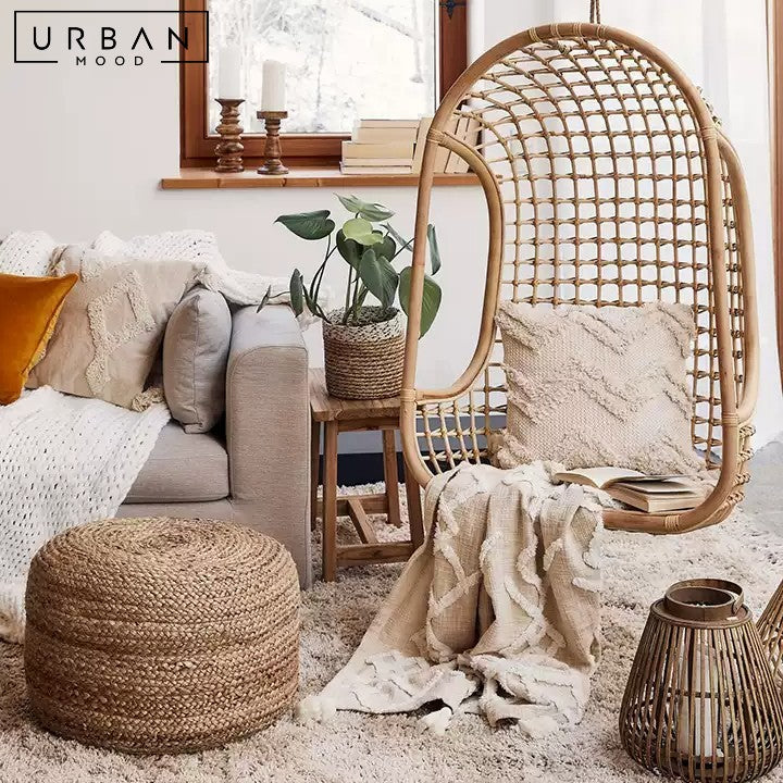 CHERYL Rustic Rattan Swing Chair