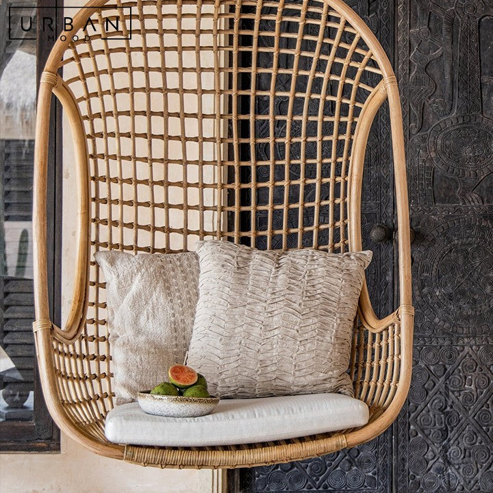 CHERYL Rustic Rattan Swing Chair