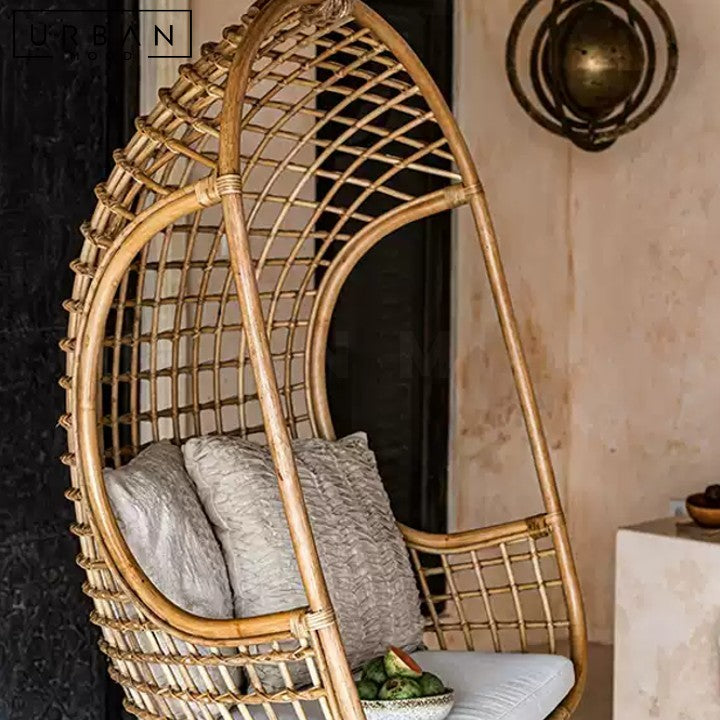 CHERYL Rustic Rattan Swing Chair