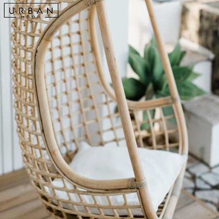 CHERYL Rustic Rattan Swing Chair