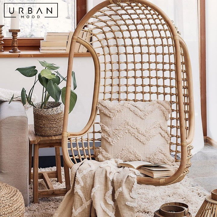 CHERYL Rustic Rattan Swing Chair