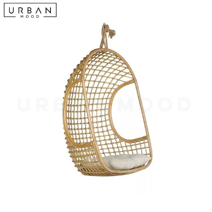 CHERYL Rustic Rattan Swing Chair