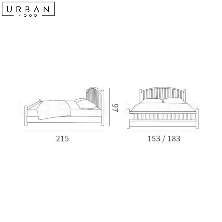 CHINE Japandi Solid Wood Bedframe