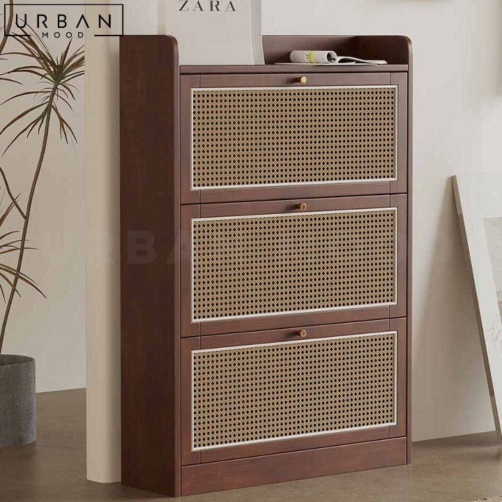 KWAN Rattan Slim Shoe Cabinet