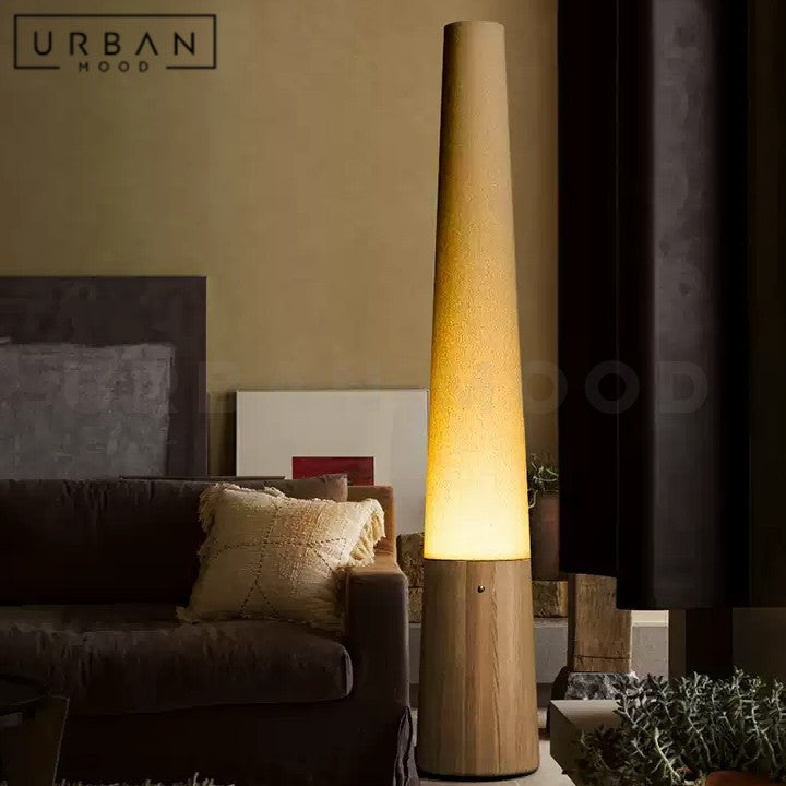 CHUKO Wabi Sabi Solid Wood Floor Lamp