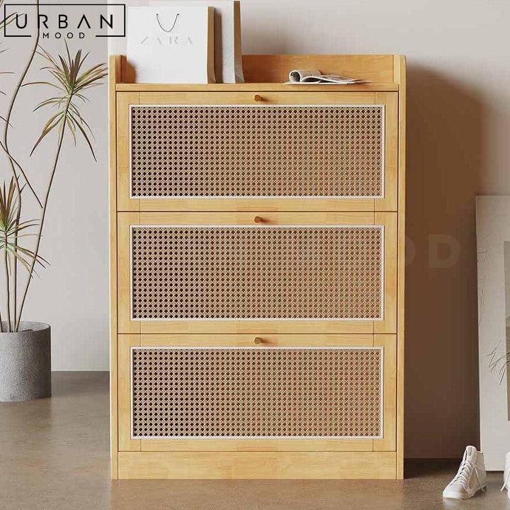 KWAN Rattan Slim Shoe Cabinet