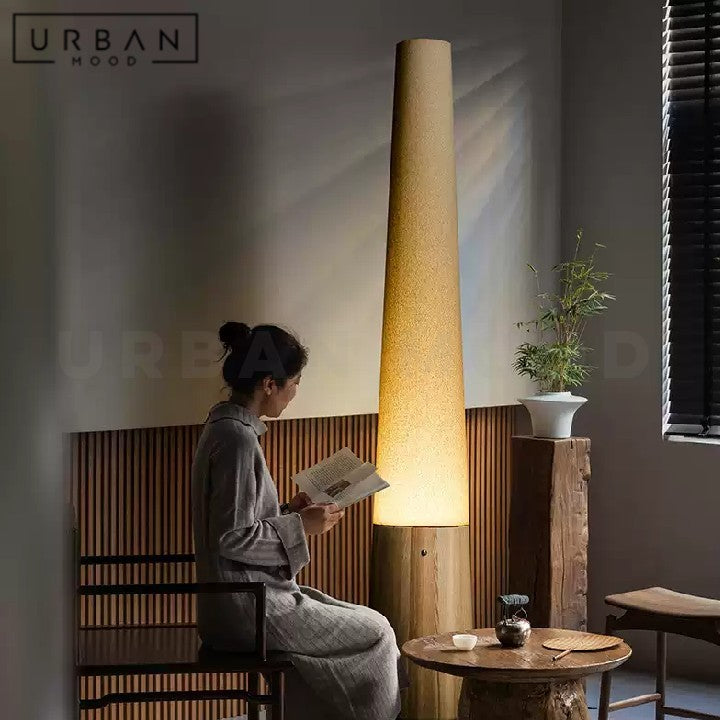 CHUKO Wabi Sabi Solid Wood Floor Lamp