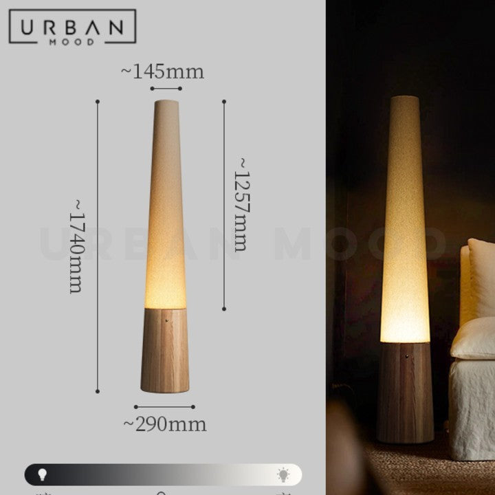 CHUKO Wabi Sabi Solid Wood Floor Lamp