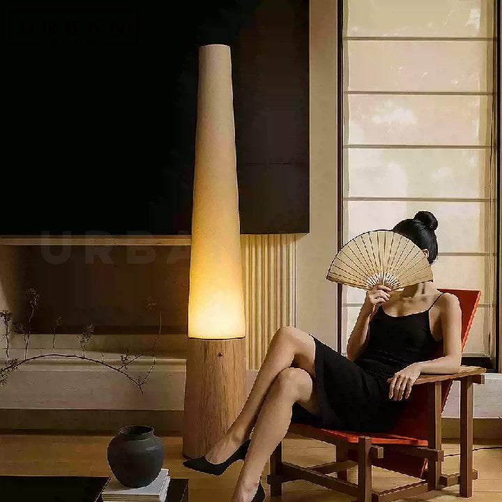 CHUKO Wabi Sabi Solid Wood Floor Lamp