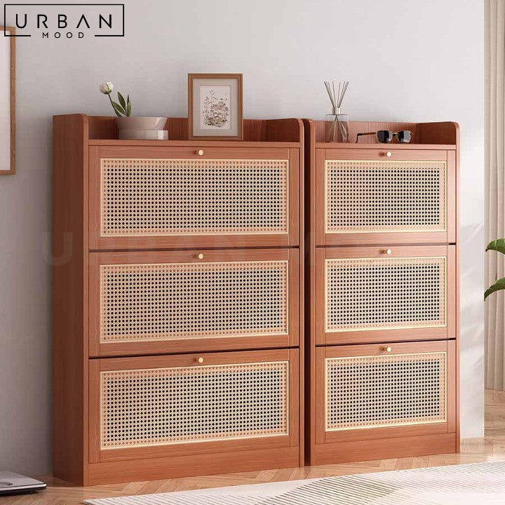 KWAN Rattan Slim Shoe Cabinet