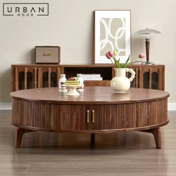 CIRCO Modern Solid Wood Round Coffee Table