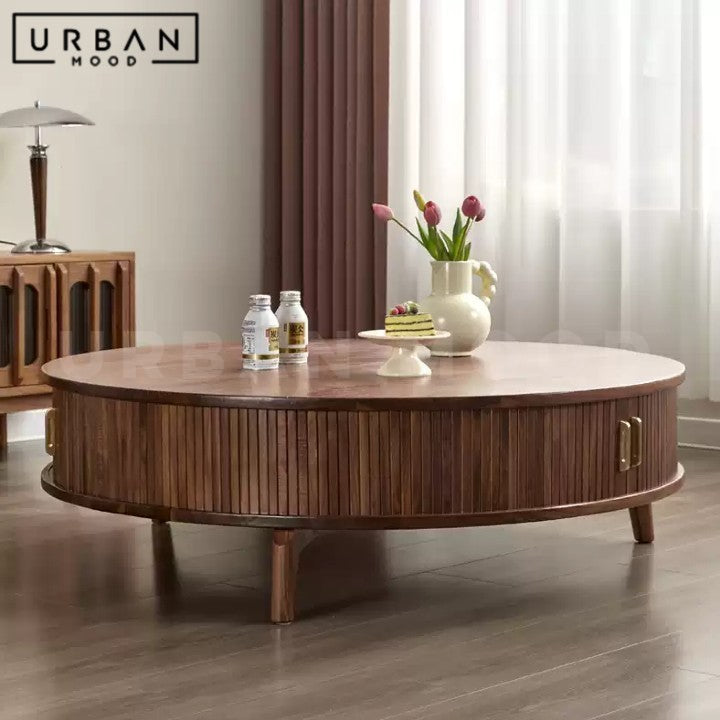 CIRCO Modern Solid Wood Round Coffee Table