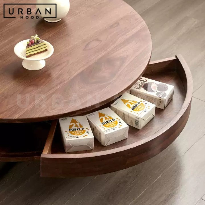 CIRCO Modern Solid Wood Round Coffee Table