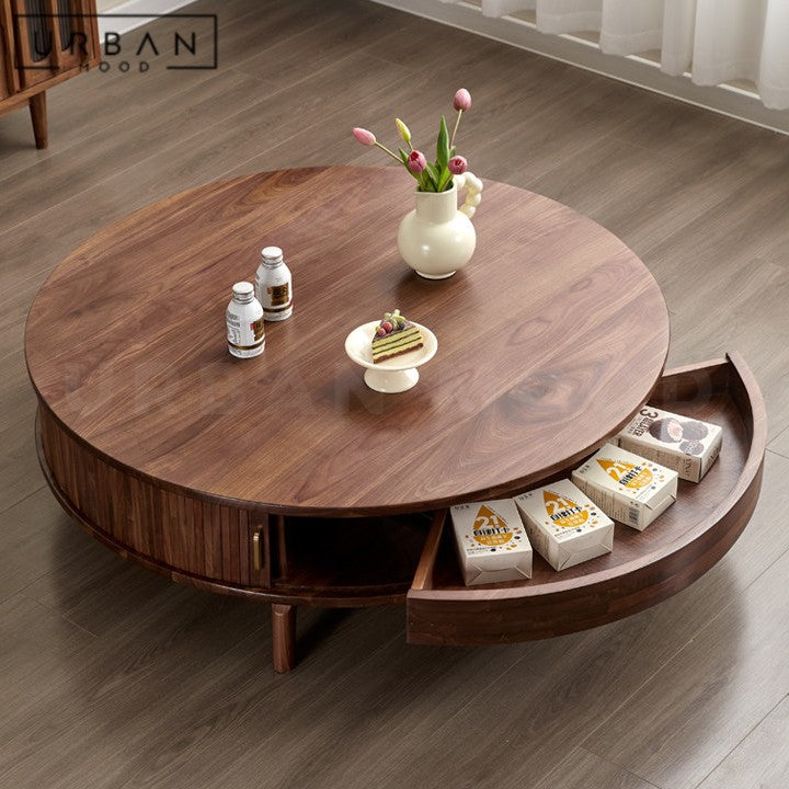CIRCO Modern Solid Wood Round Coffee Table