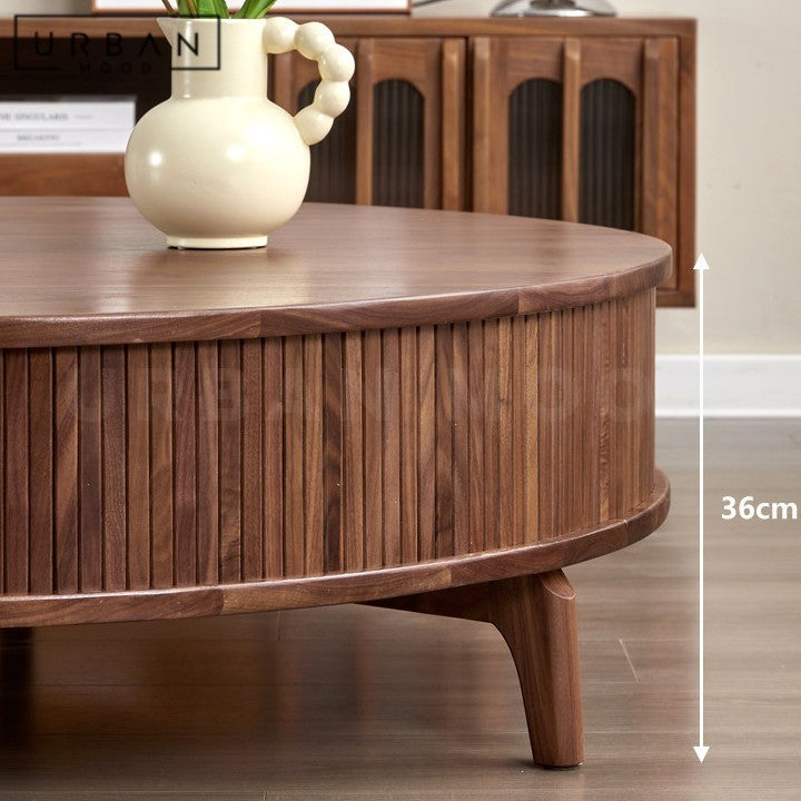 CIRCO Modern Solid Wood Round Coffee Table