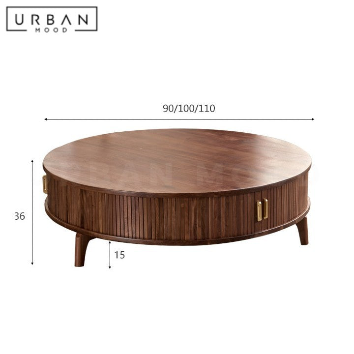 CIRCO Modern Solid Wood Round Coffee Table