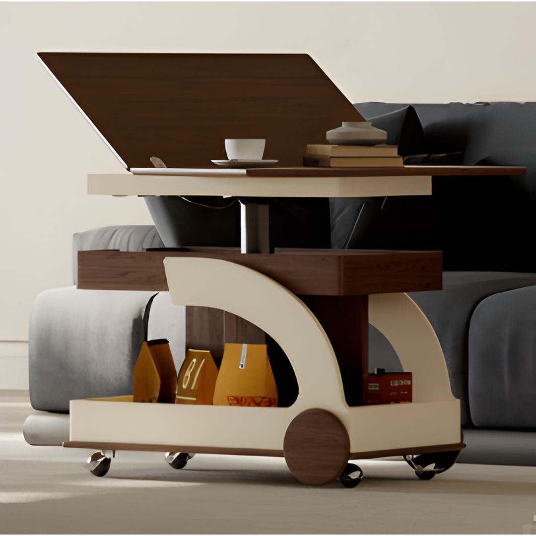 CIRONA Adjustable Folding Storage Trolley Side Table - Urban Mood Singapore