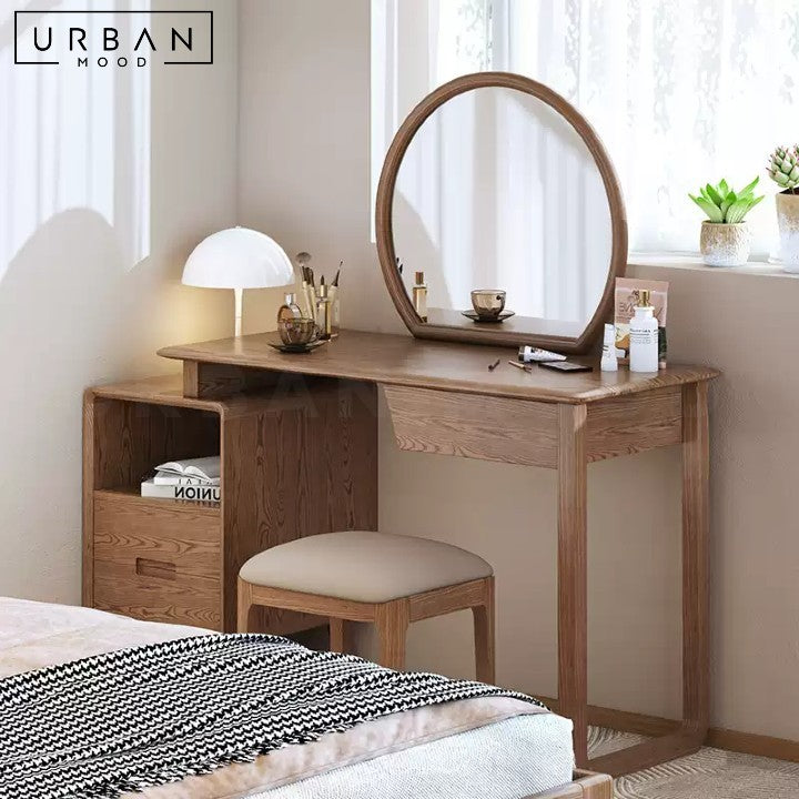 SEVOIR Rustic Solid Wood Vanity Table