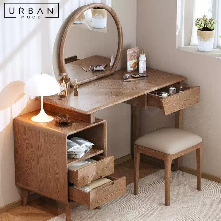 SEVOIR Rustic Solid Wood Vanity Table