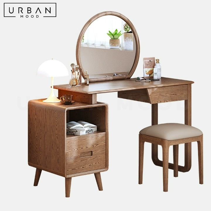SEVOIR Rustic Solid Wood Vanity Table