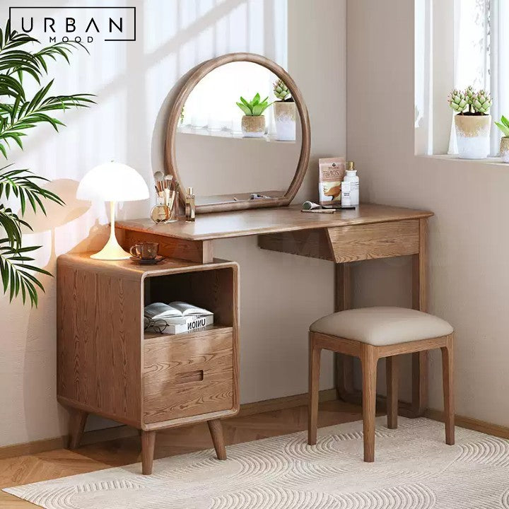 SEVOIR Rustic Solid Wood Vanity Table
